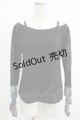 Qutie Frash / オフショルインナー  黒×青 H-25-11-07-060-QU-TO-KB-ZH
