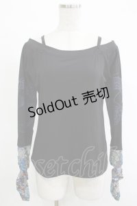 Qutie Frash / オフショルインナー  黒×青 H-25-11-07-060-QU-TO-KB-ZH