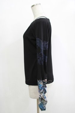 画像2: Qutie Frash / オフショルインナー  黒×青 H-25-11-07-060-QU-TO-KB-ZH