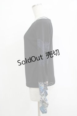 画像2: Qutie Frash / オフショルインナー  黒×青 H-25-11-07-060-QU-TO-KB-ZH