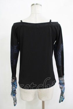 画像3: Qutie Frash / オフショルインナー  黒×青 H-25-11-07-060-QU-TO-KB-ZH