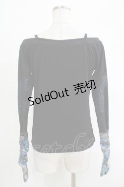 画像3: Qutie Frash / オフショルインナー  黒×青 H-25-11-07-060-QU-TO-KB-ZH