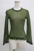 Jean Paul GAULTIER / 裾フリンジシアーカットソー 40 緑 H-25-11-07-061-GO-TO-KB-ZH