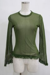 Jean Paul GAULTIER / 裾フリンジシアーカットソー 40 緑 H-25-11-07-061-GO-TO-KB-ZH