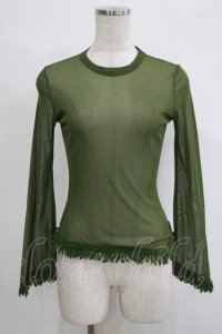 Jean Paul GAULTIER / 裾フリンジシアーカットソー 40 緑 H-25-11-07-061-GO-TO-KB-ZH