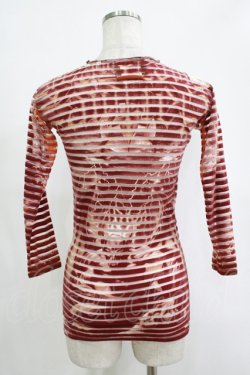画像3: Jean Paul GAULTIER / ボーダー切替ガーゴイルパワーネットカットソー S 茶 H-25-11-07-062-GO-TO-KB-ZH