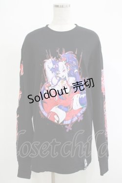 画像1: invasion club / SUSU＆ドラキュリタLONG TEE＆PIN  ブラック H-25-11-07-064-PU-TO-KB-ZH