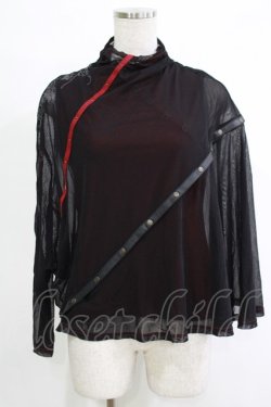 画像1: Ozz Croce / レイヤード風ノースリーブトップス  赤×黒 H-25-11-07-066-OO-TO-KB-ZH