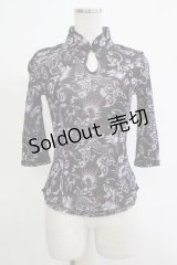 Ozz Croce / 総柄メッシュトップス  黒 H-25-11-07-067-OO-TO-KB-ZH