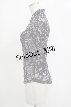 画像2: Ozz Croce / 総柄メッシュトップス  黒 H-25-11-07-067-OO-TO-KB-ZH