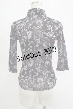 画像3: Ozz Croce / 総柄メッシュトップス  黒 H-25-11-07-067-OO-TO-KB-ZH