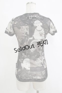 画像3: OZZ STOCK / 総柄メッシュトップス  黒 H-25-11-07-068-OO-TO-KB-ZH