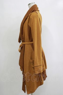 画像2: Ozz oneste / リブ切替ロングニットソーカーディガン  茶 H-25-11-07-069-OO-TO-KB-ZH