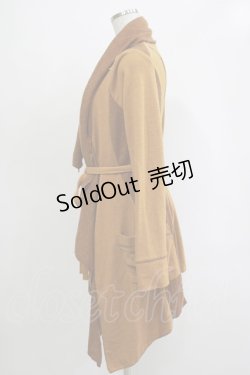 画像2: Ozz oneste / リブ切替ロングニットソーカーディガン  茶 H-25-11-07-069-OO-TO-KB-ZH