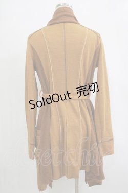 画像3: Ozz oneste / リブ切替ロングニットソーカーディガン  茶 H-25-11-07-069-OO-TO-KB-ZH