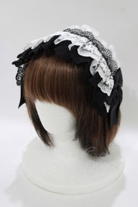 MorunxMuunaStoik / ヘッドドレスクリップ  黒×白 H-25-11-07-076-EL-AC-KB-ZH