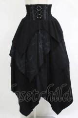 Ozz Croce / 異素材イレギュラースカート  黒 H-25-11-07-010-OO-SK-KB-ZH