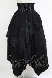 Ozz Croce / 異素材イレギュラースカート  黒 H-25-11-07-010-OO-SK-KB-ZH