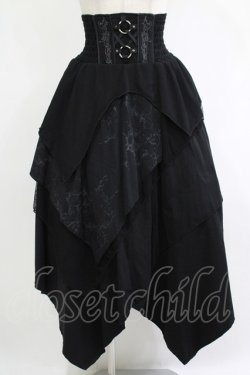 画像1: Ozz Croce / 異素材イレギュラースカート  黒 H-25-11-07-010-OO-SK-KB-ZH