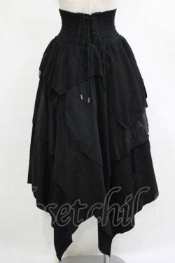 画像3: Ozz Croce / 異素材イレギュラースカート  黒 H-25-11-07-010-OO-SK-KB-ZH