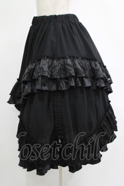 画像2: Qutie Frash / ジャガード3段フリルロングスカート  黒 H-25-11-07-011-QU-SK-KB-ZH