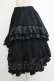 画像2: Qutie Frash / ジャガード3段フリルロングスカート  黒 H-25-11-07-011-QU-SK-KB-ZH (2)