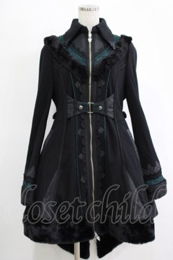 画像1: Ozz oneste / Dark Wizard 裏起毛カーデ  ブラック×グリーン H-25-11-07-012-OO-CO-KB-ZH