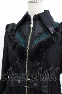 画像4: Ozz oneste / Dark Wizard 裏起毛カーデ  ブラック×グリーン H-25-11-07-012-OO-CO-KB-ZH