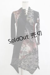 Ozz On / 異素材切替ワンピース  黒 H-25-11-07-013-OO-OP-KB-ZH