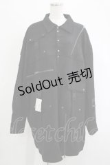 Ozz conte / バックプリントZIPラインジャケット  黒 H-25-11-07-015-OO-JA-KB-ZH