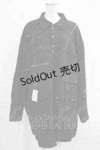 Ozz conte / バックプリントZIPラインジャケット  黒 H-25-11-07-015-OO-JA-KB-ZH