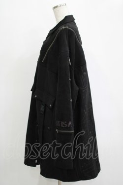 画像2: Ozz conte / バックプリントZIPラインジャケット  黒 H-25-11-07-015-OO-JA-KB-ZH