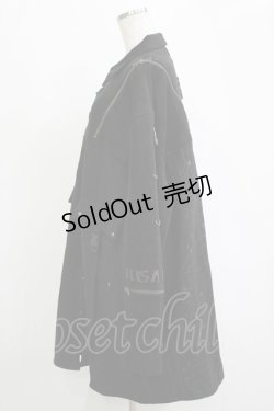 画像2: Ozz conte / バックプリントZIPラインジャケット  黒 H-25-11-07-015-OO-JA-KB-ZH