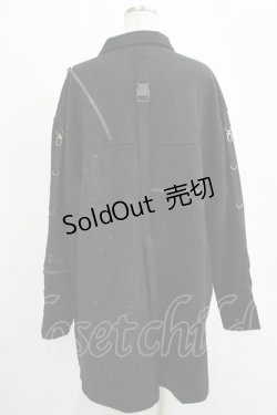 画像3: Ozz conte / バックプリントZIPラインジャケット  黒 H-25-11-07-015-OO-JA-KB-ZH