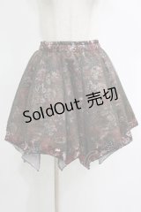 Qutie Frash / 和柄パニエスカート  黒 H-25-11-07-016-QU-SK-KB-ZH