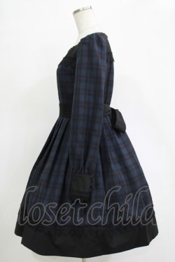 画像2: Sheglit / "Jane"タックワンピース  ブラックネイビーチェック H-25-11-07-002-EL-OP-KB-ZH