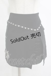 Ozz On / レイヤード風メッシュ切替スカート  黒 H-25-11-07-018-OO-SK-KB-ZH