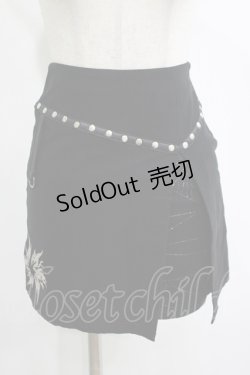 画像1: Ozz On / レイヤード風メッシュ切替スカート  黒 H-25-11-07-018-OO-SK-KB-ZH