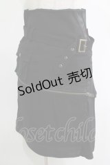 Ozz Croce / 異素材切替アシメスカート  黒 H-25-11-07-019-OO-SK-KB-ZH