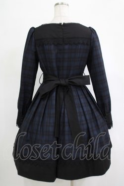 画像3: Sheglit / "Jane"タックワンピース  ブラックネイビーチェック H-25-11-07-002-EL-OP-KB-ZH