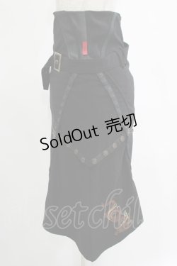 画像2: Ozz Croce / 異素材切替アシメスカート  黒 H-25-11-07-019-OO-SK-KB-ZH