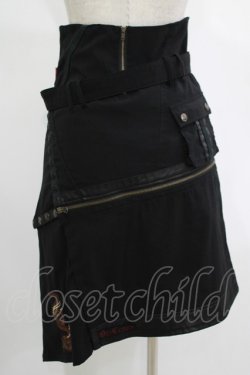 画像3: Ozz Croce / 異素材切替アシメスカート  黒 H-25-11-07-019-OO-SK-KB-ZH