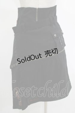 画像3: Ozz Croce / 異素材切替アシメスカート  黒 H-25-11-07-019-OO-SK-KB-ZH