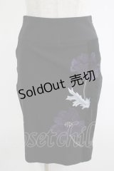 Ozz On / 刺繍サイドZIPスカート  黒 H-25-11-07-020-OO-SK-KB-ZH