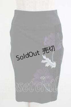 画像1: Ozz On / 刺繍サイドZIPスカート  黒 H-25-11-07-020-OO-SK-KB-ZH