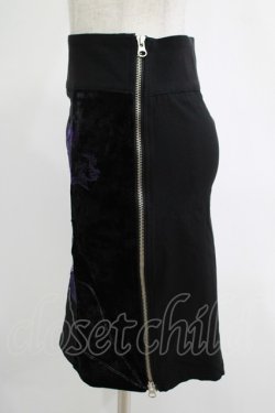 画像2: Ozz On / 刺繍サイドZIPスカート  黒 H-25-11-07-020-OO-SK-KB-ZH