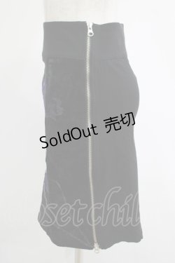 画像2: Ozz On / 刺繍サイドZIPスカート  黒 H-25-11-07-020-OO-SK-KB-ZH