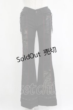 画像1: Ozz Croce / プリント切替パンツ  黒 H-25-11-07-025-OO-PA-KB-ZH