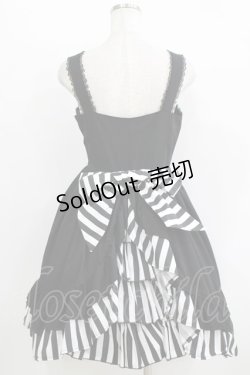 画像3: Dangerous nude / ストライプバッスルジャンパースカート  ブラック H-25-11-08-003-PU-OP-KB-ZH