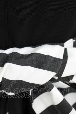 画像4: Dangerous nude / ストライプバッスルジャンパースカート  ブラック H-25-11-08-003-PU-OP-KB-ZH